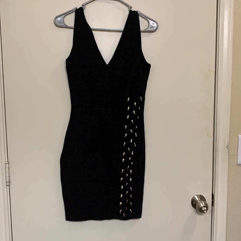 Guess spandex dress with gold accents size s